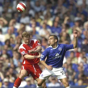 Everton v Charlton Athletic Leon Osman and Charltons Ben Thatcher