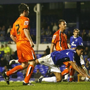 Everton v Luton Town - Goodison Park - 24 / 10 / 06 Evertons Tim Cahill scores the opening goal against Luton Town