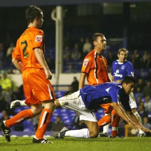 Everton v Luton Town - Goodison Park - 24 / 10 / 06 Evertons Tim Cahill scores the opening goal against Luton Town