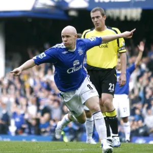 Everton v Manchester City Evertons Andrew Johnson celebrates scoring their first goal