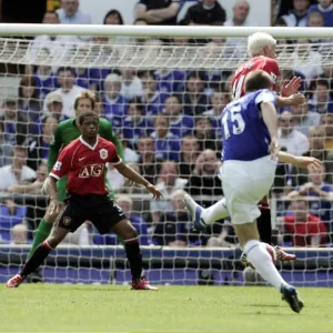 Everton v Manchester United Alan Stubbs scores the first goal for Everton