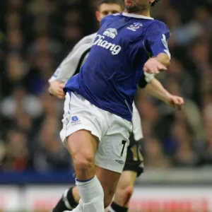 Everton v Newcastle United Andy Van der Meyde in action during the game