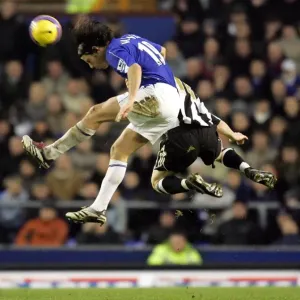 Everton v Newcastle United Nuno Valente wins a header from Newcastles James Milner Everton v Newcastle United Nuno Valente wins a header from Newcastles James Milner