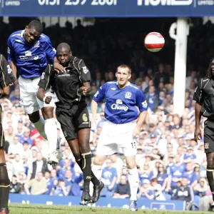 Everton v Portsmouth - Joseph Yobo scores his sides second goal