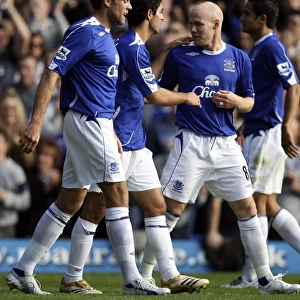 Everton v Sheffield United - 21 / 10 / 06 Mikel Arteta celebrates scoring the first goal for Everton with