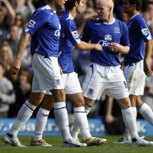 Everton v Sheffield United - 21 / 10 / 06 Mikel Arteta celebrates scoring the first goal for Everton with