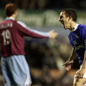 Everton v West Ham - Evertons Leon Osman celebrates after scoring the first goal