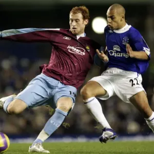 Everton v West Ham - James Collins and Evertons James Vaughan Everton v West Ham - James Collins and Evertons James Vaughan
