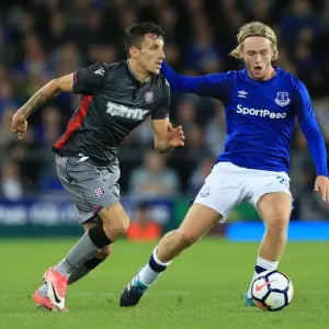Everton vs Hajduk Split: Tom Davies Clashes with Hysen Memolla in UEFA Europa League Play-Off First Leg at Goodison Park (2017-18) Everton vs Hajduk Split: Tom Davies Clashes with Hysen Memolla in UEFA Europa League Play-Off First Leg at Goodison Park (2017-18)