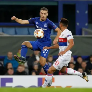 Everton vs. Olympique Lyonnais - Group E Clash: A Battle for the Ball (Nikola Vlasic vs. Marcal) Everton vs. Olympique Lyonnais - Group E Clash: A Battle for the Ball (Nikola Vlasic vs. Marcal)