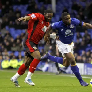Everton vs Tamworth: A FA Cup Battle - Anichebe vs Kanyuka's Intense Rivalry for Ball Possession (January 2012) Everton vs Tamworth: A FA Cup Battle - Anichebe vs Kanyuka's Intense Rivalry for Ball Possession (January 2012)