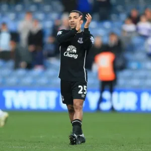 Everton's Aaron Lennon Celebrates with Fans: Queens Park Rangers Victory in Premier League Everton's Aaron Lennon Celebrates with Fans: Queens Park Rangers Victory in Premier League