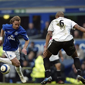 Everton's Andy van der Meyde in Action: Thrilling Moment