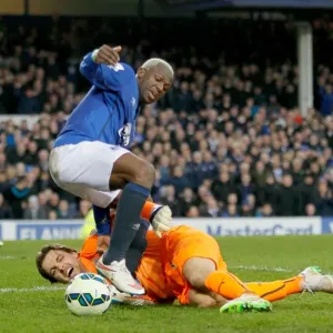 Everton's Arouna Kone Print: Missed Opportunity at Goodison Park