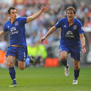 Everton's Baines and Jelavic: Unforgettable Goal Celebration vs. Swansea City (March 24, 2012)