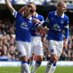 Everton FC Print: Baines and Naismith Celebrate Everton FC Print: Baines and Naismith Celebrate