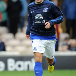 Everton's Darron Gibson in Action at Motherwell's Fir Park Stadium (Pre-Season Friendly)
