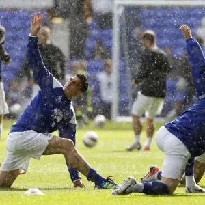 Everton's Denis Stracqualursi Gears Up for Kick-off Against Wigan Athletic at Goodison Park, Barclays Premier League (September 17, 2011) Everton's Denis Stracqualursi Gears Up for Kick-off Against Wigan Athletic at Goodison Park, Barclays Premier League (September 17, 2011)