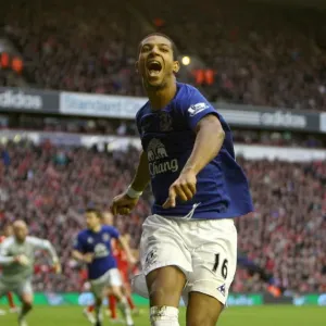 Everton's Double Delight: Jermaine Beckford Celebrates at Anfield (16 January 2011: Liverpool vs Everton) Everton's Double Delight: Jermaine Beckford Celebrates at Anfield (16 January 2011: Liverpool vs Everton)
