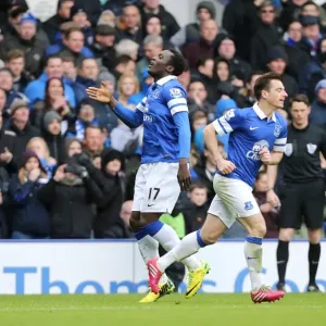 Everton's Double Delight: Lukaku and Baines Celebrate Second Goal vs Swansea (22-03-2014) Everton's Double Delight: Lukaku and Baines Celebrate Second Goal vs Swansea (22-03-2014)