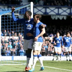Everton's Double Strike: Leighton Baines and Romelu Lukaku Celebrate Goals Against AFC Bournemouth Everton's Double Strike: Leighton Baines and Romelu Lukaku Celebrate Goals Against AFC Bournemouth