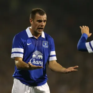 Everton's Gibson and Deulofeu Celebrate First Goal in Fulham vs. Everton Capital One Cup Match