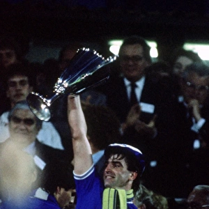 Everton's Glory: Kevin Ratcliffe Lifts the European Cup Winners Cup - Everton vs Rapid Vienna, 1985