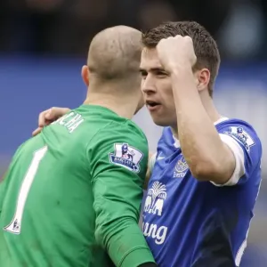 Everton's Glory: Seamus Coleman and Jan Mucha's Jubilant Moment after Manchester City Victory (March 16, 2013 - Goodison Park) Everton's Glory: Seamus Coleman and Jan Mucha's Jubilant Moment after Manchester City Victory (March 16, 2013 - Goodison Park)