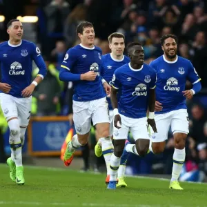 Everton's Idrissa Gueye Scores the First Goal: Everton vs Sunderland at Goodison Park, Premier League Everton's Idrissa Gueye Scores the First Goal: Everton vs Sunderland at Goodison Park, Premier League