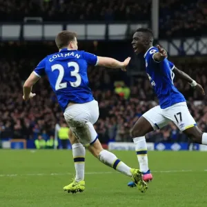 Everton's Idrissa Gueye and Seamus Coleman Celebrate First Goal vs. Sunderland at Goodison Park Everton's Idrissa Gueye and Seamus Coleman Celebrate First Goal vs. Sunderland at Goodison Park
