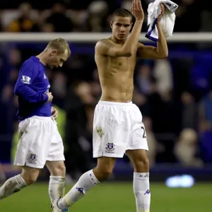 Everton's Jack Rodwell Celebrates with Fans: Everton FC vs Birmingham City, Barclays Premier League (09 Mar 2011) Everton's Jack Rodwell Celebrates with Fans: Everton FC vs Birmingham City, Barclays Premier League (09 Mar 2011)