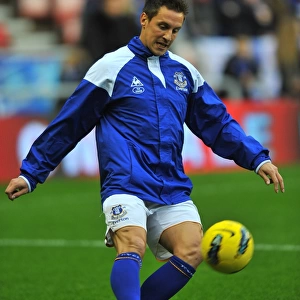 Everton's Jagielka in Action: Everton vs Sunderland, Barclays Premier League (26 December 2011)