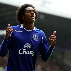 Everton's Jo Celebrates First Goal Against Stoke City in Barclays Premier League at Goodison Park (14/3/09)