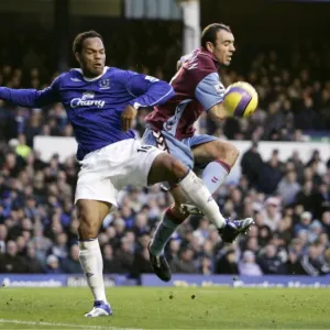 Everton's Joleon Lescott in Action Against Aston Villa - FA Premiership, November 2006