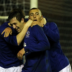 Everton's Jordan Barrow Scores and Celebrates with Teammates: FA Youth Cup Victory
