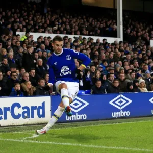 Everton's Kevin Mirallas in action against Southampton, a print Everton's Kevin Mirallas in action against Southampton, a print
