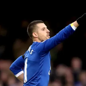 Everton's Kevin Mirallas Celebrates Second Goal Against Manchester City at Goodison Park Everton's Kevin Mirallas Celebrates Second Goal Against Manchester City at Goodison Park