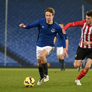 Everton's Kieran Dowell in Action during FA Youth Cup Fourth Round against Southampton at Goodison Park