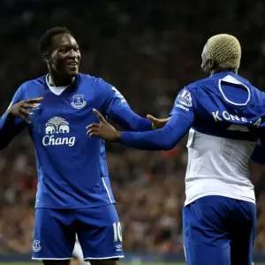 Everton's Kone and Lukaku: A Celebration of Teamwork and Success - Second Goal vs. West Bromwich Albion Everton's Kone and Lukaku: A Celebration of Teamwork and Success - Second Goal vs. West Bromwich Albion