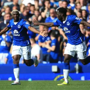 Everton's Kone and Lukaku: A Dynamic Duo Celebrates Double Strike Against Watford Everton's Kone and Lukaku: A Dynamic Duo Celebrates Double Strike Against Watford