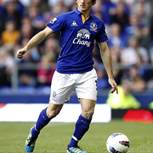 Everton's Leighton Baines in Action: Everton vs Aston Villa, Barclays Premier League (September 10, 2011)