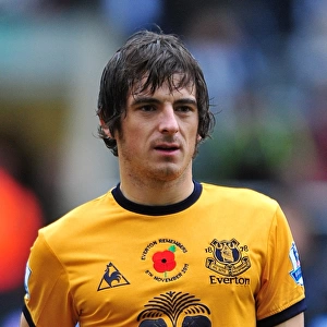 Everton's Leighton Baines in Action: Premier League Showdown at Newcastle United (November 2011)