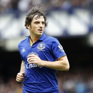 Everton's Leighton Baines in Action against Aston Villa, Barclays Premier League, Goodison Park (September 10, 2011)
