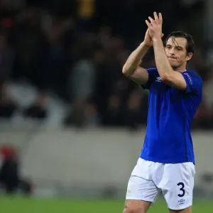 Everton's Leighton Baines Celebrates UEFA Europa League Victory Over Lille OSC and Acknowledges Adoring Fans Everton's Leighton Baines Celebrates UEFA Europa League Victory Over Lille OSC and Acknowledges Adoring Fans