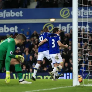 Everton FC Print: Leighton Baines Scores Second Goal Everton FC Print: Leighton Baines Scores Second Goal