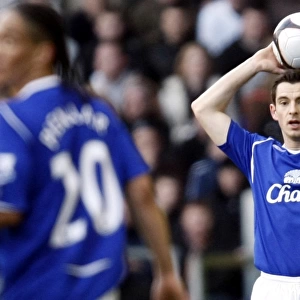 Everton's Leighton Baines Throws In at Goodison Park: FA Cup Quarterfinal Showdown vs Middlesbrough (08/09)