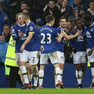 Everton's Lookman and Lukaku Celebrate Four Goals Against Manchester City at Goodison Park