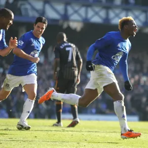 Everton's Louis Saha: Celebrating the Opening Goal Against Chelsea in the FA Cup Fourth Round at Goodison Park (29 January 2011) Everton's Louis Saha: Celebrating the Opening Goal Against Chelsea in the FA Cup Fourth Round at Goodison Park (29 January 2011)