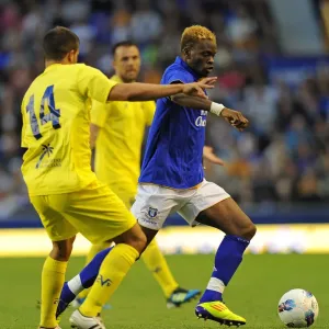 Everton FC Print of Louis Saha vs Mario (05 August 2011) Everton FC Print of Louis Saha vs Mario (05 August 2011)