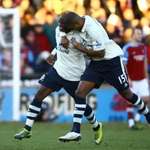 Everton's Louis Saha: Relishing His First Goal Against Scunthorpe United in the FA Cup Third Round (08 January 2011) Everton's Louis Saha: Relishing His First Goal Against Scunthorpe United in the FA Cup Third Round (08 January 2011)